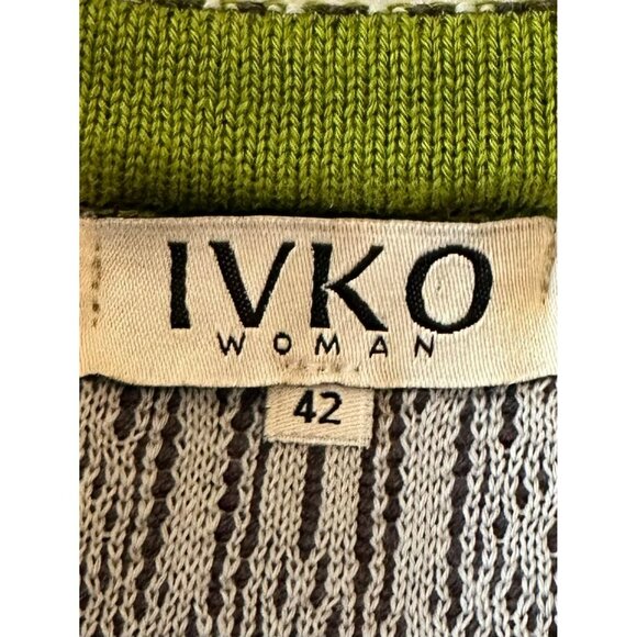 Ivko Woman Jacket With Pleat Ornament Pattern Size 42 Brown - Picture 3 of 5